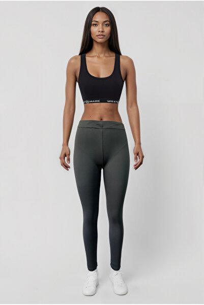 WESTMARK LONDON Dark Gray Polyester Elastic Waist Women's Leggings Lillian Long Legging