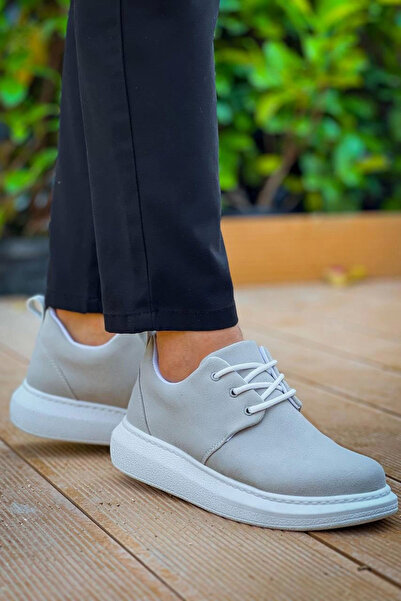 Zerenyus Premium Gray Suede Lace-Up Casual Men's Shoes