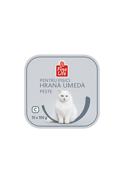 Fine Life Wet food with Fish for adult cats, Fine Life, 10 x 100 g