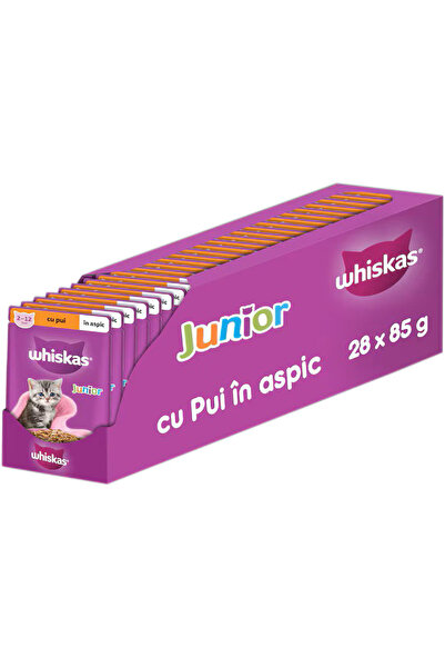 Whiskas Junior Wet Cat Food, Chicken in Gravy, 28 x 85g