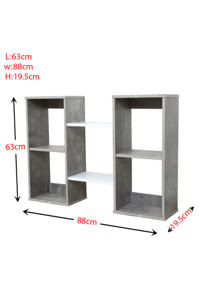 BAITY Wall Shelves 2-Tier Wood Gray and White - Malaysian Made