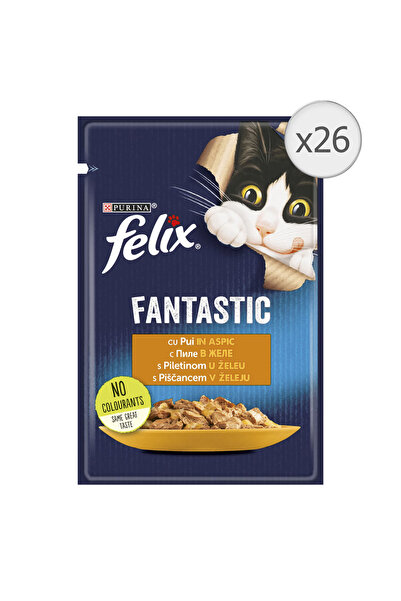 FELIX Fantastic Chicken in Aspic Wet Cat Food, 26 x 85 g