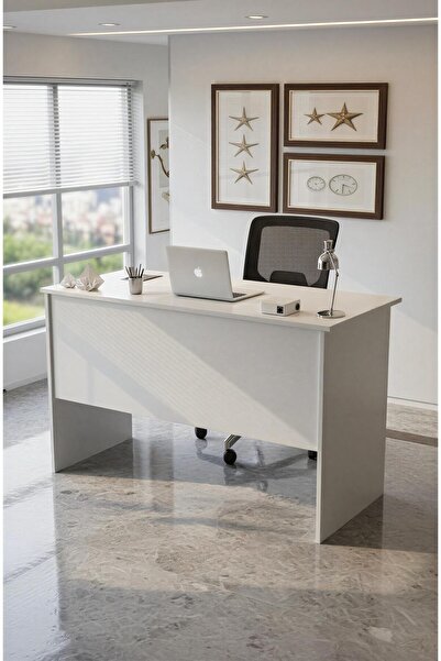 Moonlife Retro Ofis Çalışma Masası Beyaz