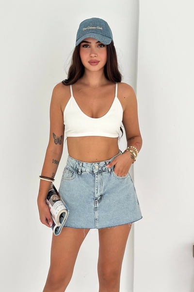 AsprinFashion Mini Denim Şort Etek