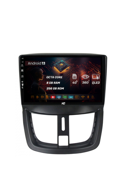 HUB64 Navigatie Peugeot 207, Android 13, Octacore, Slot Sim 4G