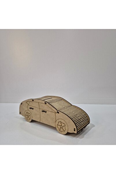 toptanetkinlikboyama Car Shaped Piggy Bank Wooden Painting Set | Educational Saving and Painting Activity for Kids | Mdf