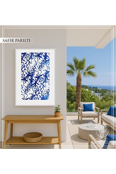 Tablomtr Safir Parıltı - Dijital Baskılı Beyaz Metal Çerçeveli Gerçek Camlı T...
