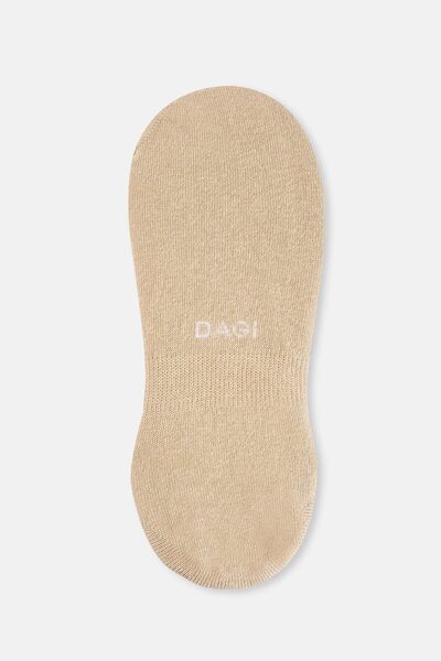 Eros White-Black-Tan Women's 3-Piece Invisible Socks