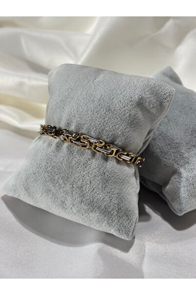 Uzak Işıklar Örgü kalın gold çelik zincir bileklik