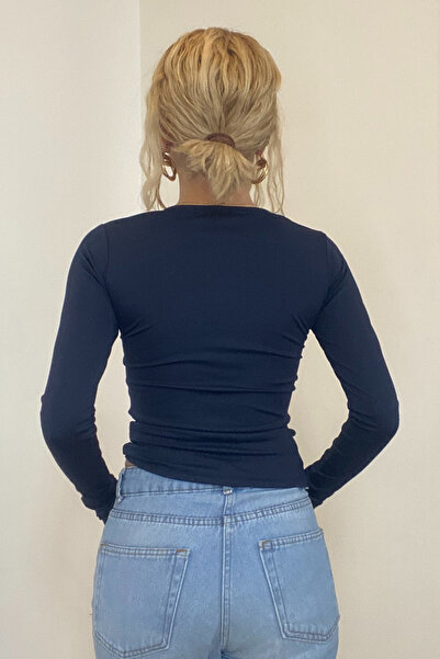 moddosa fashion Жіночий асиметричний крій Slim Fit Full Likralı Body Блуза