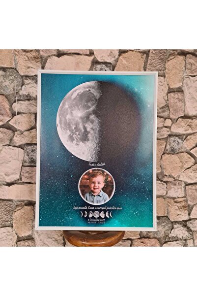 OEM Personalized painting with the moon phase and child's photo