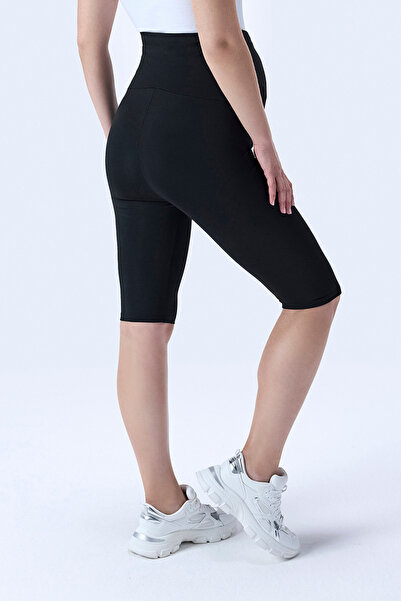 İmaj 349 High Waist Maternity Leggings with Black Color Recovery and Extra Stretchy Effect