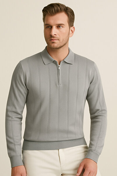 ModaPlaza Ανδρικό πουλόβερ με φερμουάρ 6580