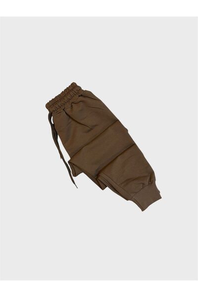 tusem butik homewear Σετ αθλητικής φόρμας για αγόρια από βαμβακερό κρεμ καφέ ριγέ μακρυμάνικο