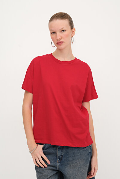 Addax Short Sleeve Oversize Basic T-shirt P0730-J6J7Y4