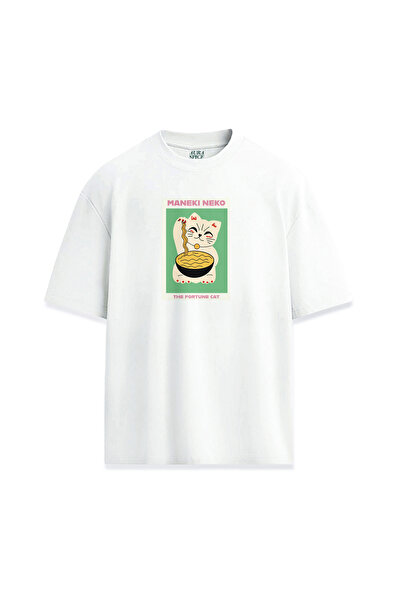 Darkia Lucky Cat Japanese Lucky Cat Maneki Neko Printed Unisex T-Shirt