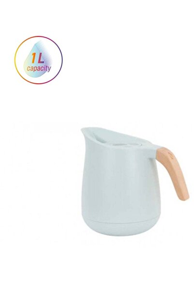 HOMEVEO ترمس شاي أو قهوة بجسم بلاستيكي وفولاذ حافظ للحرارة من الداخل سعة 1 لتر