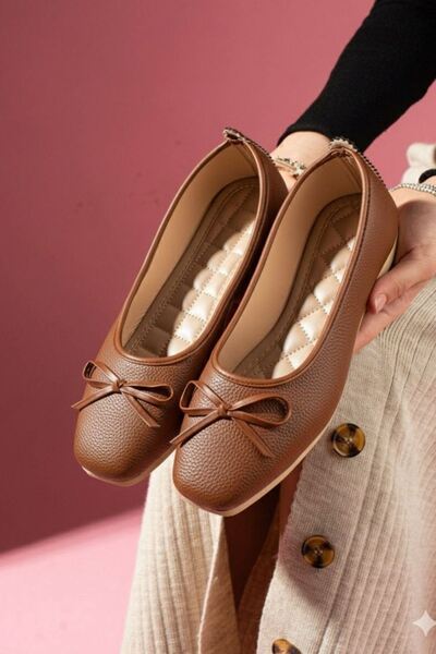 FUGA MODA Gatto Taba Natural Mini Bow Ballerina Shoes