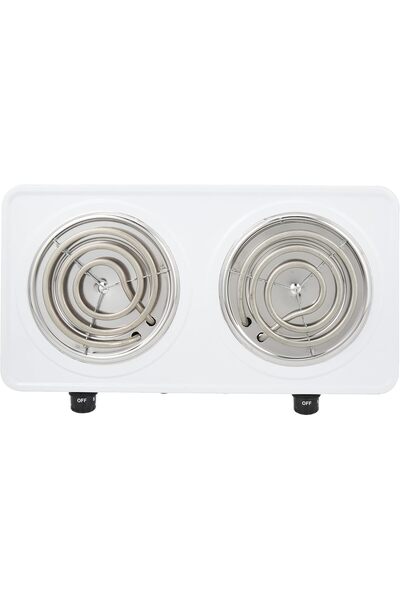 CFT Double Burner Electric Hot Plate, 1000W, White
