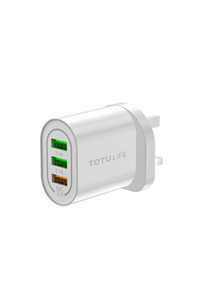 TOTUDESIGN Pure Series Wall Charger QC+2 USB - White