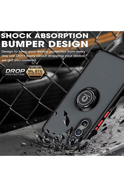m.tk moveteck Galaxy A17 Uyumlu Kılıf Mat Parmak İzi Yapmaz Renkli Tuşlu Korumalı 360 Yüzüklü Standlı Military