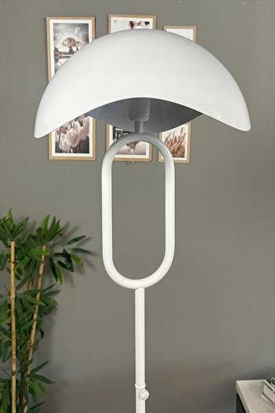 Bamyum Beyaz Lambader Modern Dekoratif Metal Oturma Odası Çalışma Odası Zemin Lambası