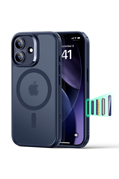 ESR Apple iPhone 17 Classic Hybrid Magsafe Kılıf -Kamera Kontrol Kılıf - Şeffaf Mavi
