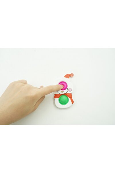 Teo Jucarie senzoriala antistres, Simple Dimple, Breloc cu 2 bulinute, Om de zapada, Multicolor