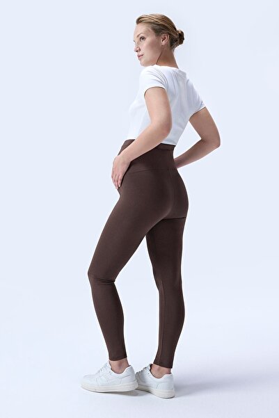 İmaj 714 Kahverengi Renk Toparlayıcı ve Extra Esnek Etkili Yüksek Bel Hamile Tayt