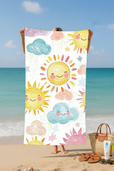 BETHA منشفة حمام قطنية من SUNNY – 75x150 سممنشفة حمام قطنية منقوشة – 75x150 سم