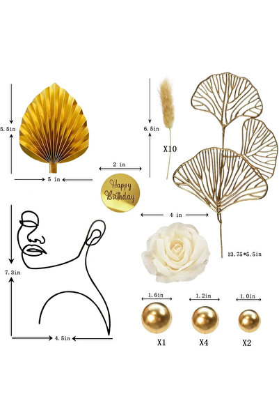 Baloane Vesele Decoratiune Tort Petrecere Aniversare Gold TOP27