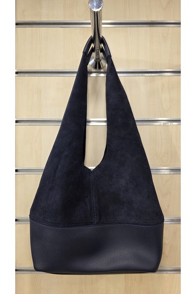 VİENCA Kadın Hakiki Süet Deri Yavrulu Heybe Omuz Çantası