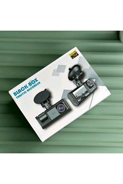 BLACK BOX مسجل حركة مروري فائق الدقة 1296 بكسل - كاميرا مزدوجة للوحة القيادة ...