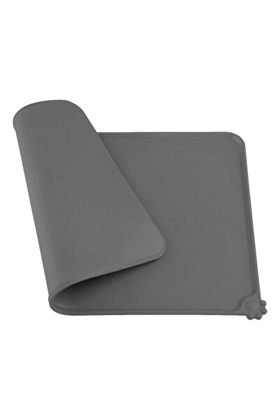 AB HOMES Silicone Mat for Pets, Bowl Support for Dogs and Cats, Light Gray