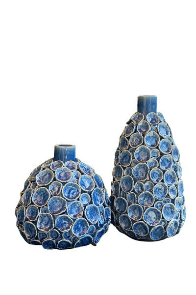 Lara Decor Mavi Mercan Seramik Vazo Seti