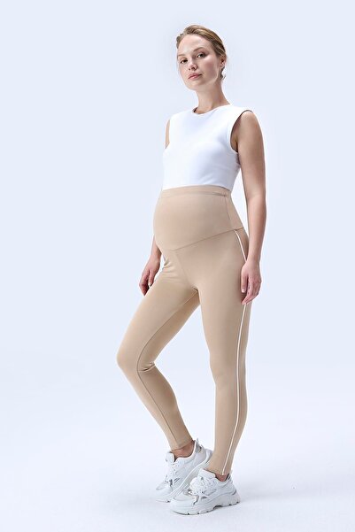 İmaj 356 Beige Color Recovery and Extra Flexible Effect High Waist Maternity Leggings