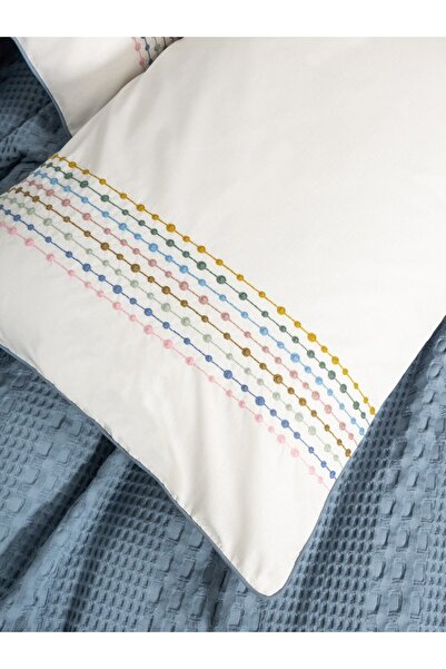 Cotton Box Aura Double Pike Set Pebble Indigo