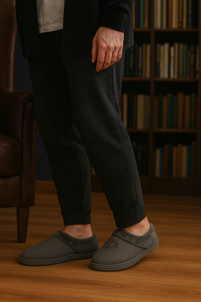 Beyond Gray Men's Velvet Home Shoes Byndkdfbot01