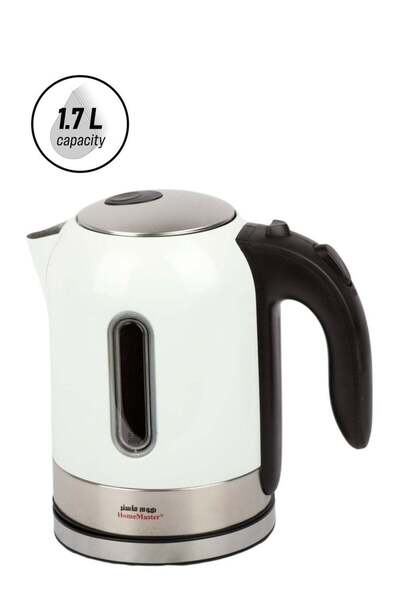 HOME MASTER Electric kettle, stainless steel body, 1630 watts, white