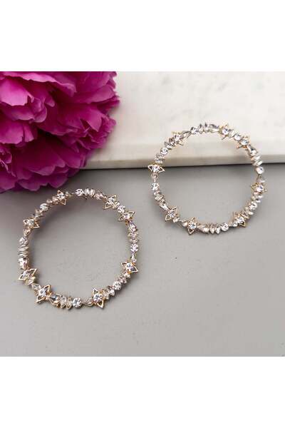 MOONGLOW ACCESSORIES Round Crystal Hoops
