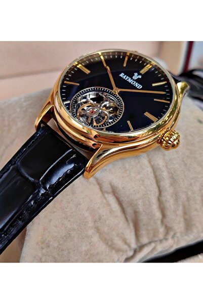 Raymond Gold Black Automatic Men's Wristwatch