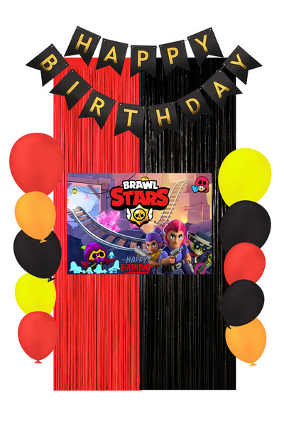 HAPPYLOOPPARTY مجموعة زينة لحفلات أعياد الميلاد من براول ستارز، طقم ميكس 50×70