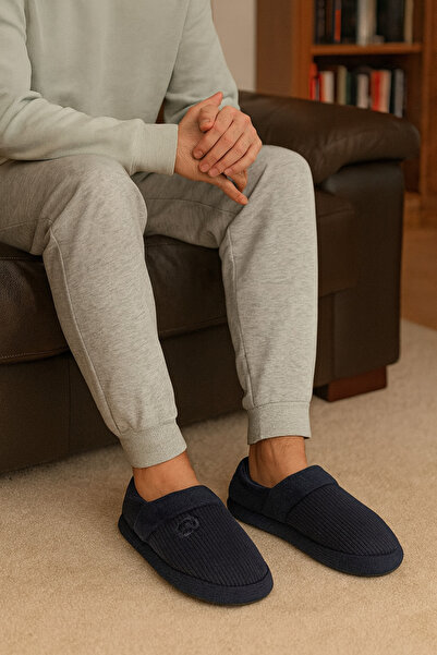 Beyond Сині чоловічі оксамитові домашні капці BYNDKDFBOT01