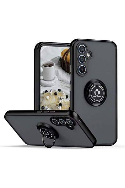 m.tk moveteck Galaxy A17 Uyumlu Kılıf Mat Parmak İzi Yapmaz Renkli Tuşlu Korumalı 360 Yüzüklü Standlı Military