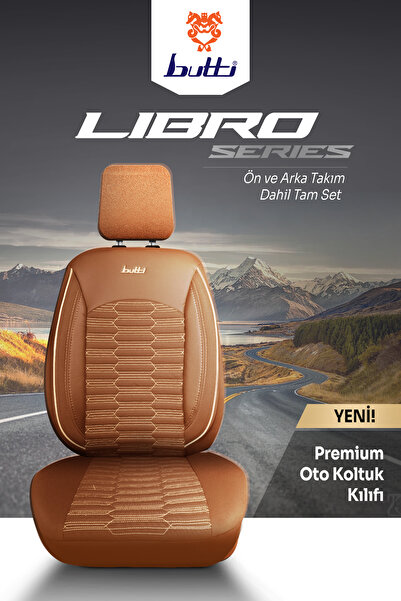 BUTTİ Libro Series Linen Fabric Premium Car Seat Cover |   Supported, Front and Rear Full Set