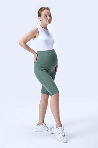 İmaj 349 High Waist Maternity Leggings with Green Color Recovery and Extra Stretchy Effect