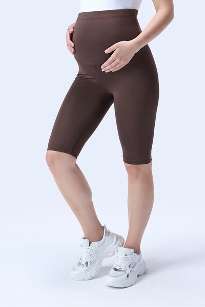 İmaj 349 High Waist Maternity Leggings with Brown Color Recovery and Extra Stretchy Effect
