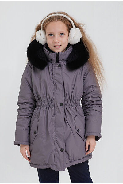 CIVILTIPOLO Kız Çocuk %100 Su Ve Rüzgar Geçirmez Çıkartılabilir Kapüşonlu İçi...