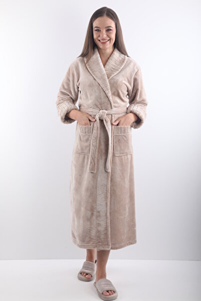 Wild Love 100% bambus pentru femei, cu guler șal, halat lung / halat de baie