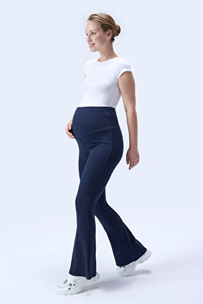 İmaj 367 Culoare bleumarin material reiat efect modelator și Extra Flexibil Efectiv talie înaltă evazat Thai pentru gravide